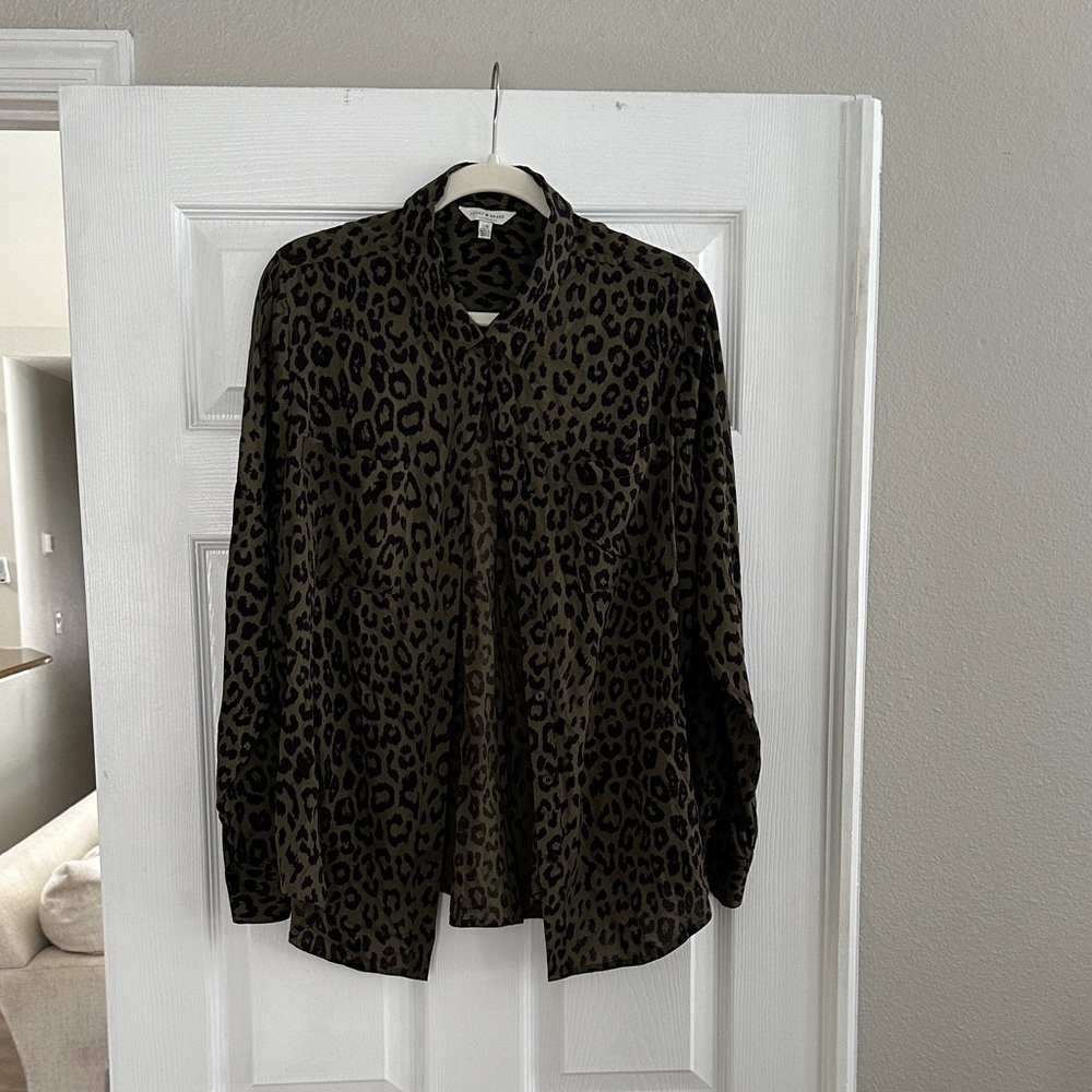 Lucky Brand Animal Print Button-Up Shirt